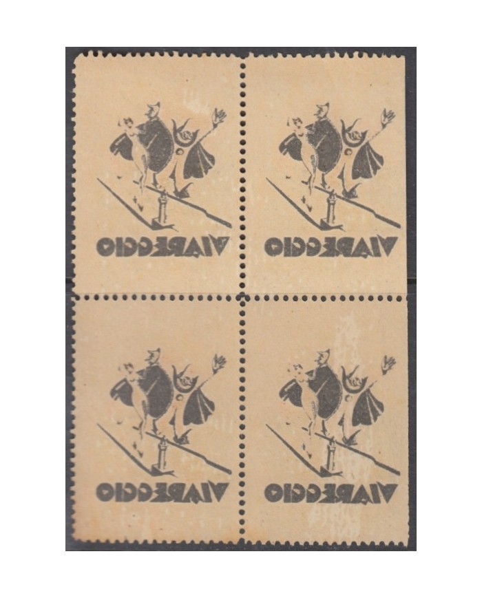 F-EX5706 ITALY CINDERELLA 1935 BLOCK ERROR ENGRAVING. VIAREGGIO CARNIVAL.