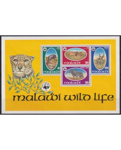 F-EX20511 MALAWI MNH 1978 WWF AFRICA WILDLIFE MAMMALS LION ZEBRA NYALA REEDBUCK.