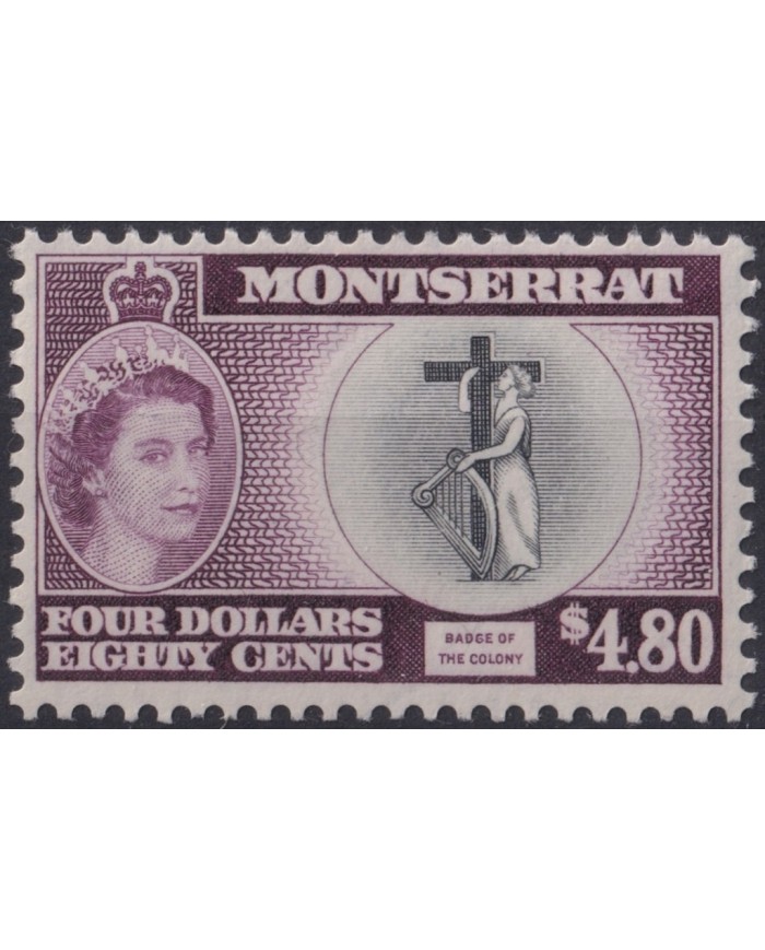 F-EX20702 MONTSERRAT IS 1955 4,80$ WOMAN BADGE OF COLONY.