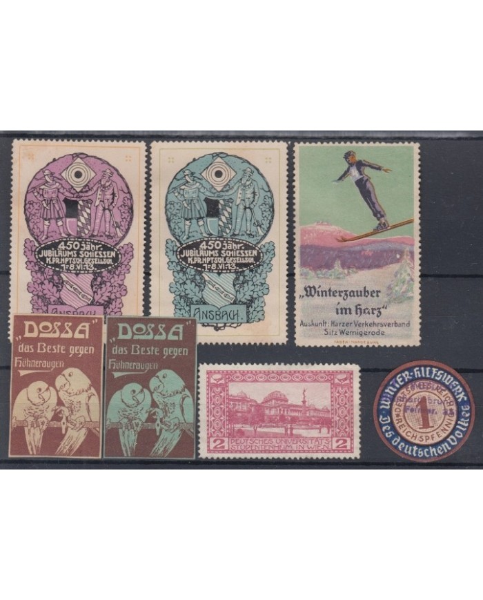 F-EX5845 GERMANY DEUTSCHLAND CINDERELLA STAMPS  LOT NO GUM SKY PARROT.