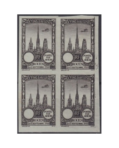 F-EX18843 FRANCE CINDERELLA 1922 ROUEN AVIATION MEETING BLOCK 4 IMPERF.