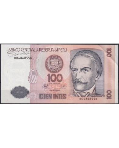 F-EX18958 PERU 100 INTIS 1983 BANKNOTE.