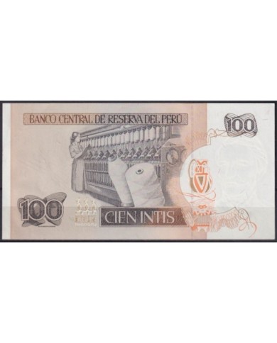 F-EX18958 PERU 100 INTIS 1983 BANKNOTE.