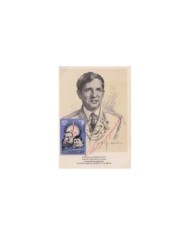 F-EX18926 RUSSIA 1980 YURI GLASOV ASTRONAUTICS SIGNED CARD SOYUZ-24.