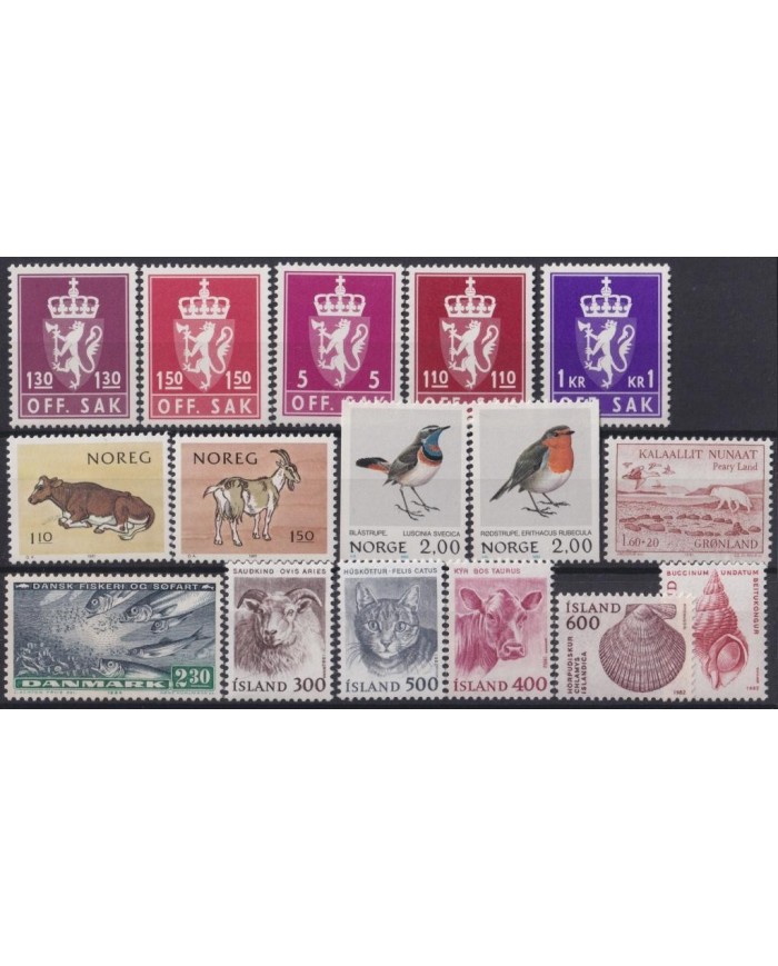 F-EX19018 NORWAY NOREG IRELAND DANMARK MNH SEA WILDLIFE FISH PECES LION OFFICIAL MAIL.
