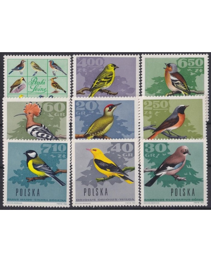 F-EX19019 POLAND POLSKA MNH 1966 FOREST BIRD AVES PAJAROS.