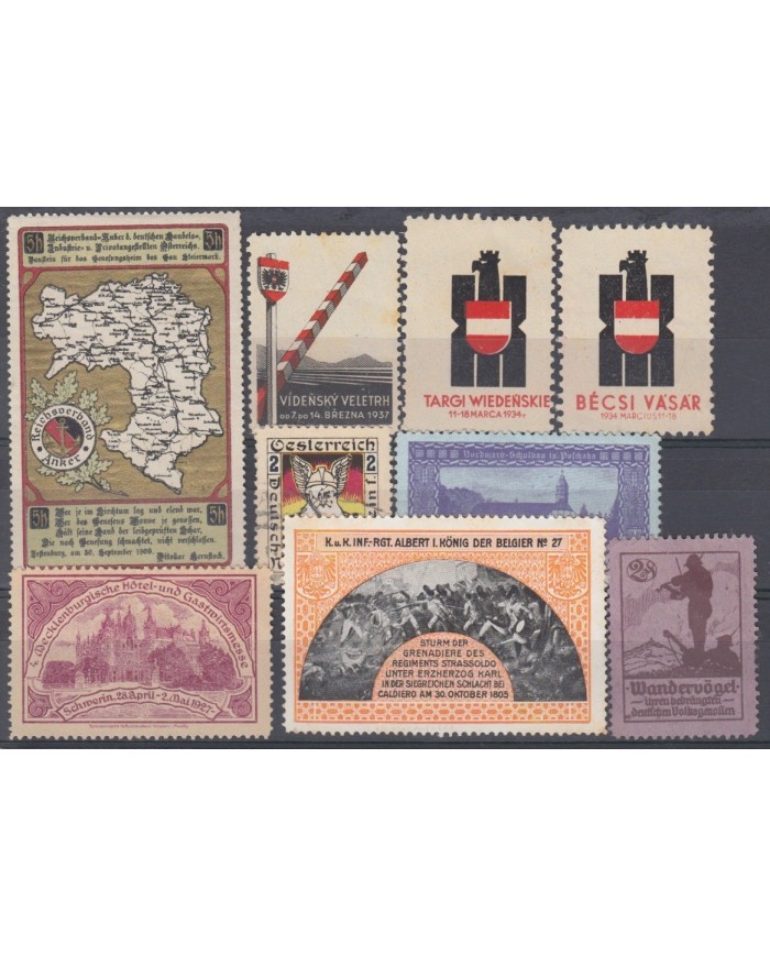 F-EX5973 AUSTRIA OSTERREICH CINDERELLA STAMPS LOT MH-NO GUM.