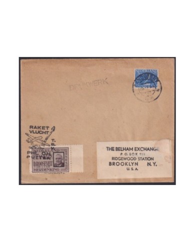 F-EX19195 NEDERLAND HOLLAND 1946 ROCKET CANCEL CINDERELLA.