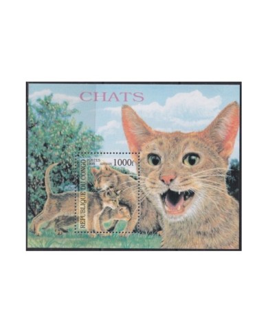 F-EX1941 CONGO MNH 1999 HF CATS GATOS FELINOS FELINE