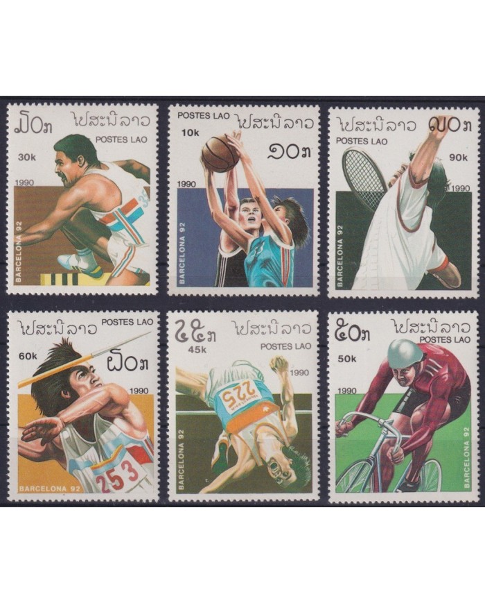 F-EX1974 LAOS MNH 1990 OLYMPICS GAMES BARCELONA 92 JUEGOS OLIMPICOS BARCELONA 92
