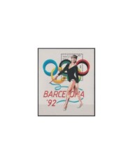 F-EX19369 LAO MNH 1990 HF BARCELONA 92,GYMNASTICS OLYMPIC GAMES