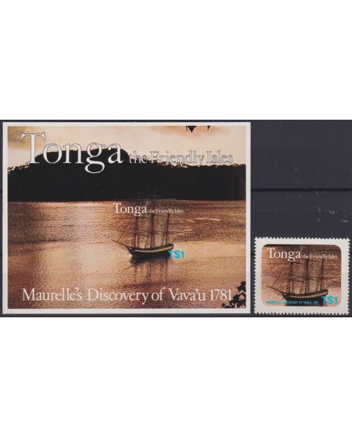 F-EX19358 TONGA MNH 1981 MAURELLE´S DISCOVERY VAVA´U SHIP BARCOS.