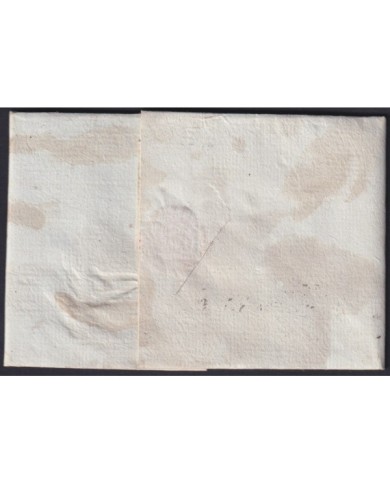 F-EX19129 SPAIN 1815 DESINFECTED BARCELONA TO PORTUGAL 1 CUT + IMMERATION IN VINEGAR.