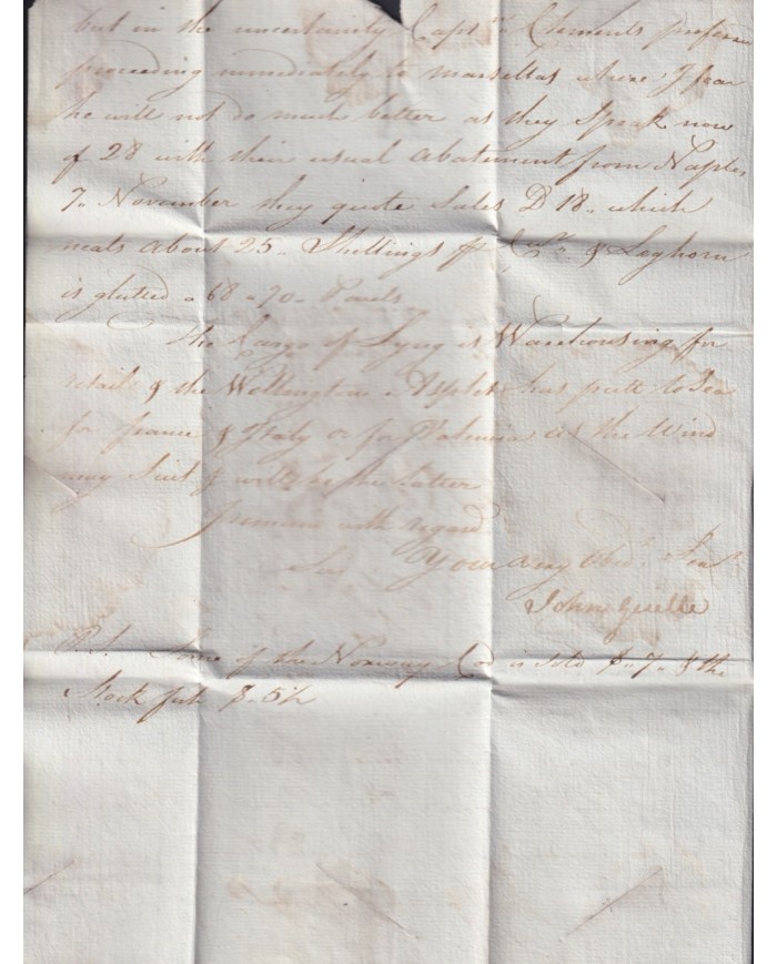 F-EX19129 SPAIN 1815 DESINFECTED BARCELONA TO PORTUGAL 1 CUT + IMMERATION IN VINEGAR.