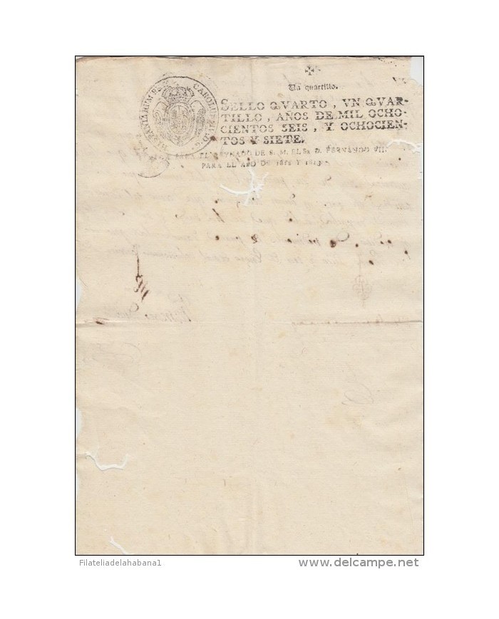 E162 ESPAÑA SPAIN SEALLED PAPER 1812-13 PUERTO RICO SURCHARGE