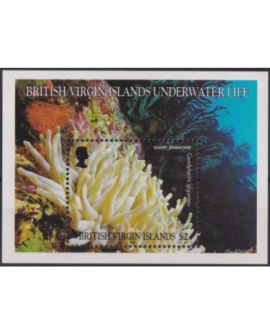 F-EX19807 BRITISH VIRGIN IS. MNH UNDERWATER LIFE MARINE SEA GIGANT ANEMONES.
