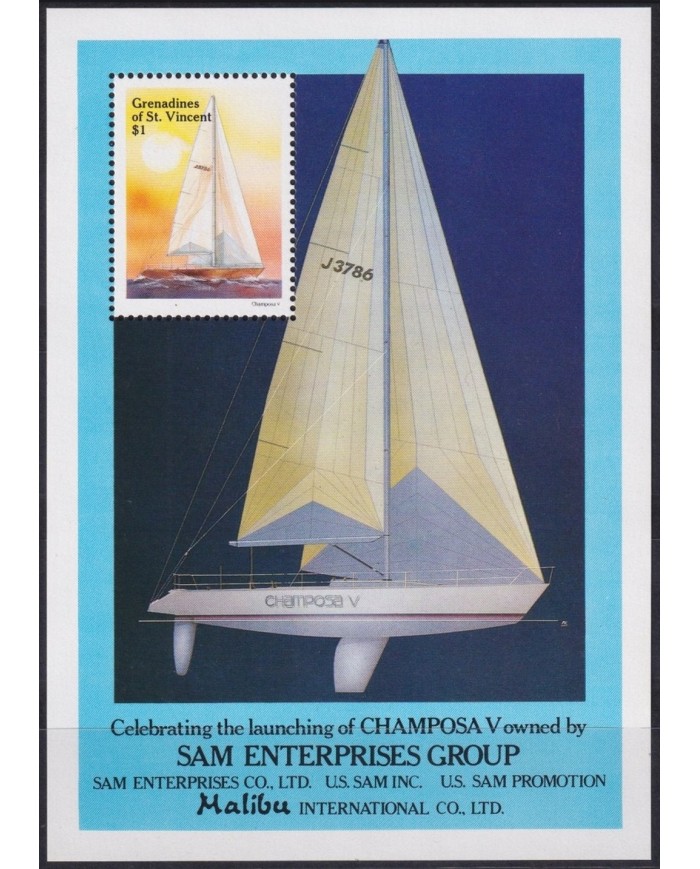F-EX19826 GRENADINES ST VINCENT MNH 1988 CHAMPOSA V SHIP LAUCHING .