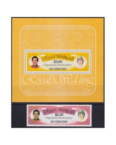 F-EX19823 ST VINCENT MNH 1981 LADY DIANA ROYAL WEDDING