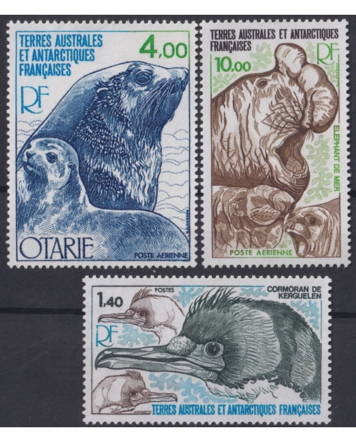 F-EX19945 TAAF FRECH POLAR ANTARCTIC MNH 1979 CORMORAN BIRD LION SEA ELEPHANT AVES PAJAROS FISH.