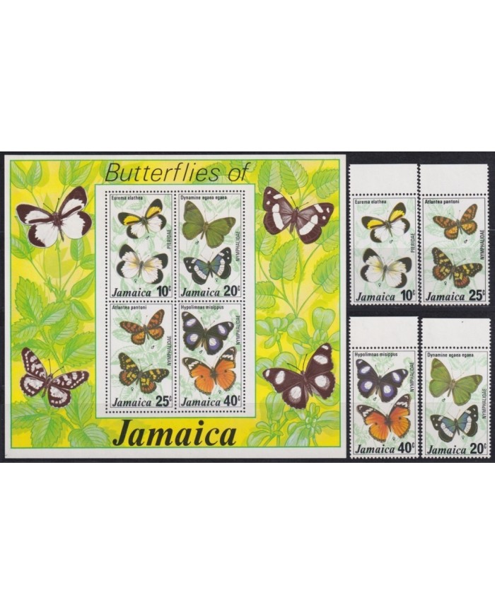 F-EX20182 JAMAICA MNH 1977 BUTTERFLIES PAPILLONS MARIPOSAS.