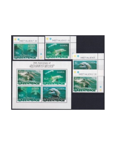 F-EX19853 SAMOA IS MNH 1997 GREENPEACE SEA MARINE WILDLIFE DOLPHINS DELFINES PECES.
