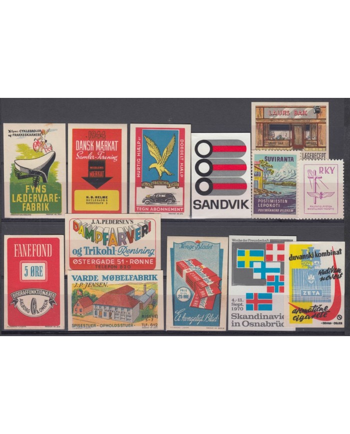 F-EX5532 SWEDEN SVERIGE DENMARK NORWAY CINDERELLA STAMPS LOT. MH-NO GUM