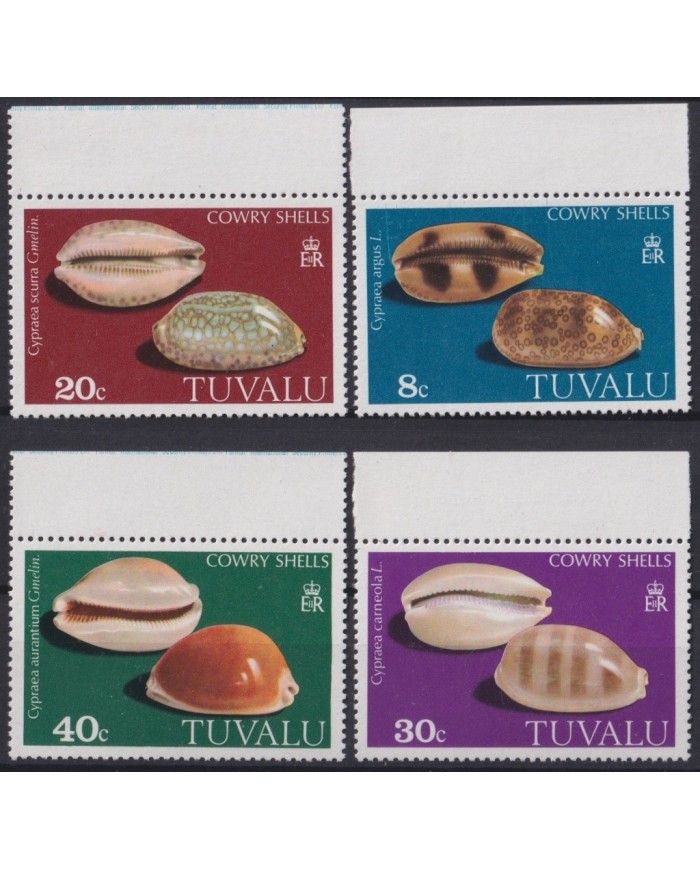 F-EX20608 TUVALU IS MNH 1980 SEA MARINE WILDLIFE FISH PECES SHELL SNAIL