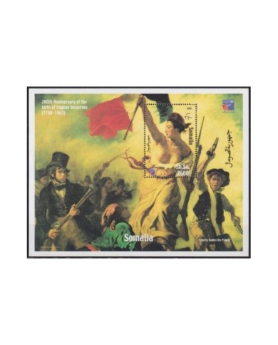 F-EX20571 SOMALIA MNH 1999 SHEET DELACROIX LIBERTE GUIDES THR PEOPLE ART PAINTING