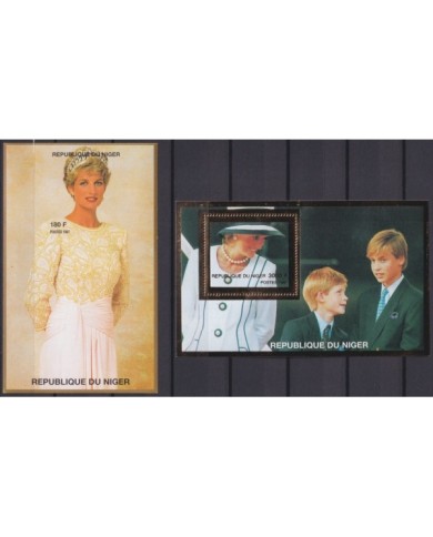 F-EX20581 NIGER MNH 1997 SPECIAL 2 SHEET LADY DIANA SPENCER.