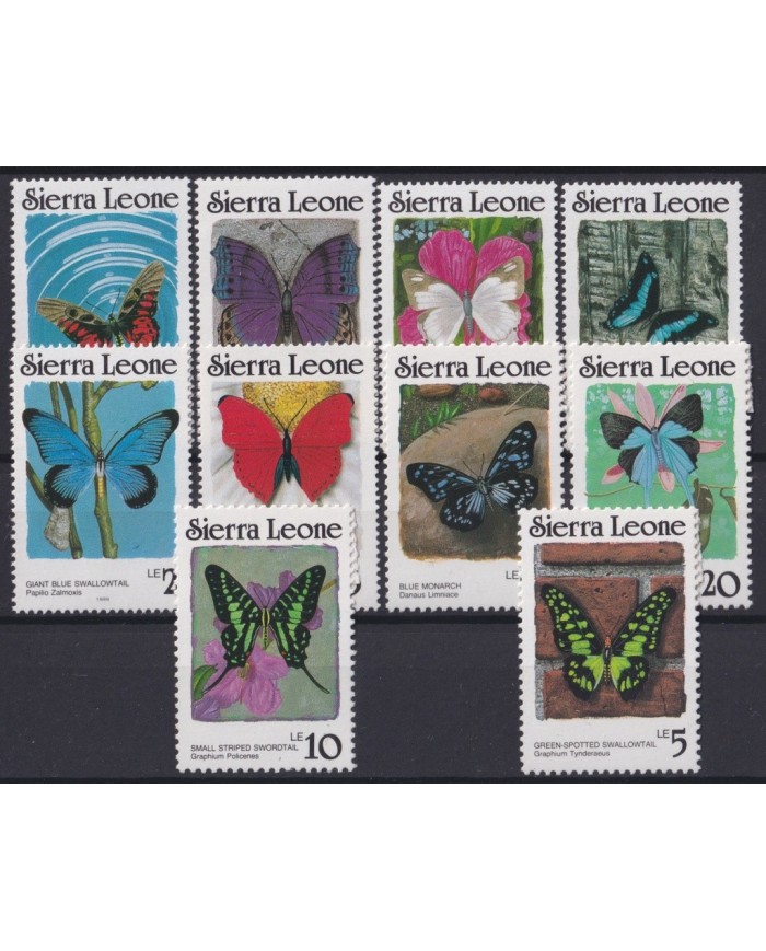 F-EX20630 SIERRA LEONE MNH 1987 BUTTERFLIES MARIPOSAS PAPILLONS MISSING STAMPS.