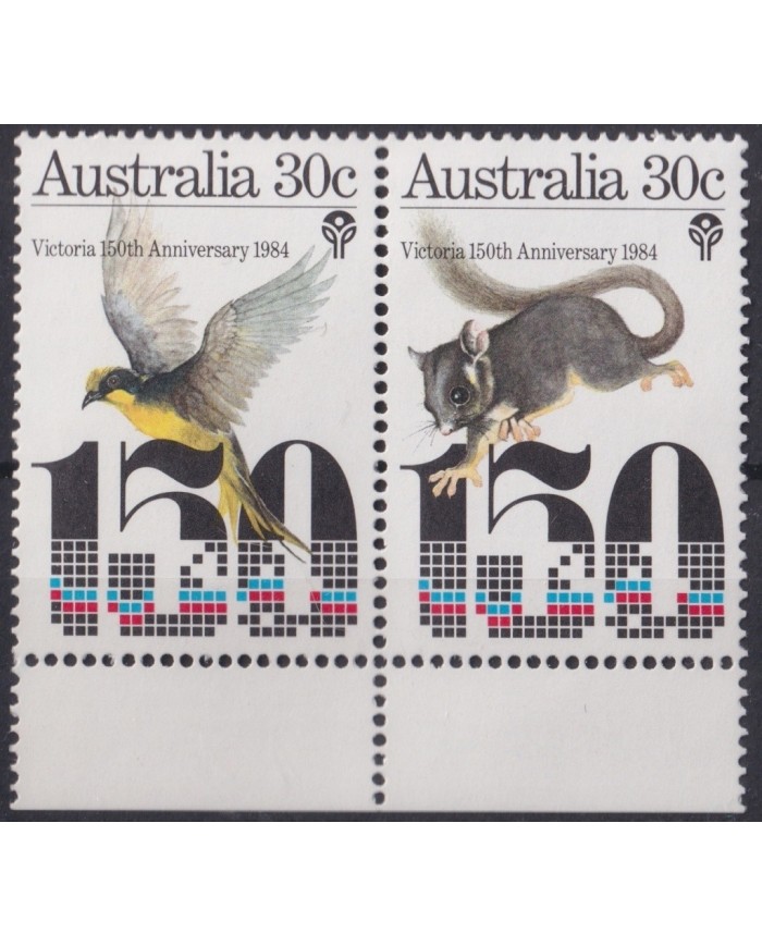 F-EX20781 AUSTRALIA MNH 1984 BIRD AVES PÁJAROS OISEAUX VÖGEL 150 ANIV VICTORIA.