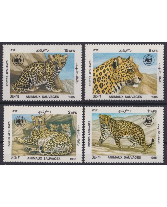 F-EX20776 AFGANISTAN MNH 1981 WWF ENDANGERED WILDLIFE LIONS TIGER FELINE.