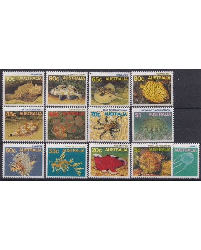 F-EX20793 AUSTRALIA MNH PERMANENT FISH SHELL SNAIL ANEMONES