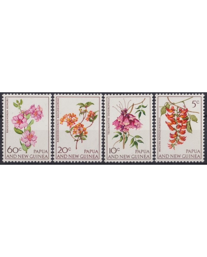 F-EX20666 PAPUA NEW GUINEA MNH 1966 FLOWERS FLORES ORCHILD ORQUIDEAS.