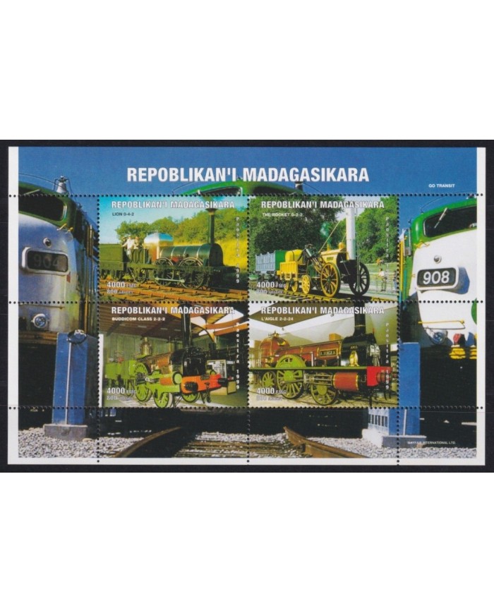 F-EX20543 MADAGASCAR MNH 1999 RAILROAD FERROCARRIL RAILWAYS.