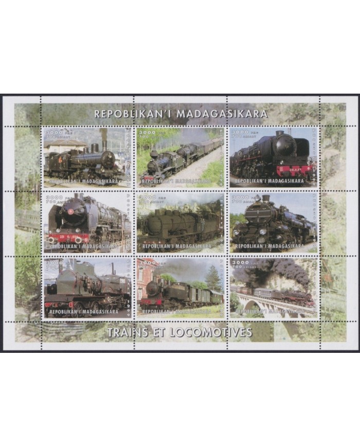 F-EX20556 MADAGASCAR MNH 1999 2 RAILROAD FERROCARRIL RAILWAYS.