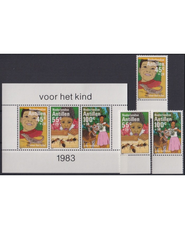 F-EX20354 NEDERLAND ANTILLES MNH 1983 LIZARD LAGARTOS INSECTS
