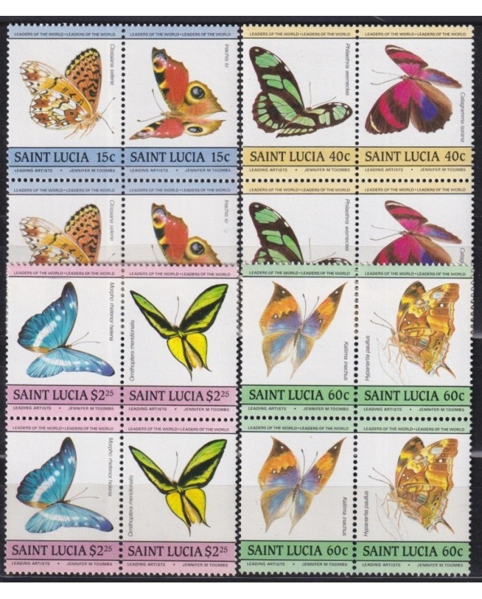 F-EX20974 ST LUCIA MNH 1987 BUTTERFLIES INSECT MARIPOSAS PAPILLONS.