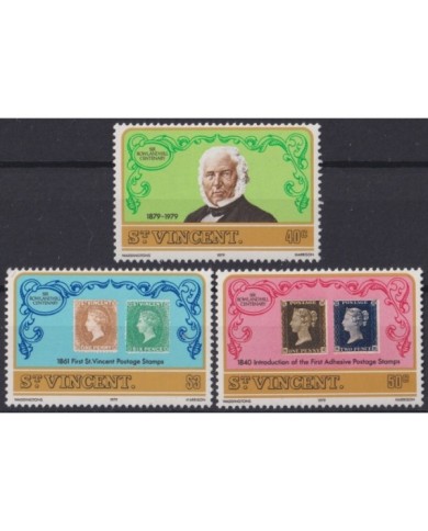 F-EX20945 ST VINCENT MNH 1979 ROWLAND HILL POSTAL HISTORY STAMPS.