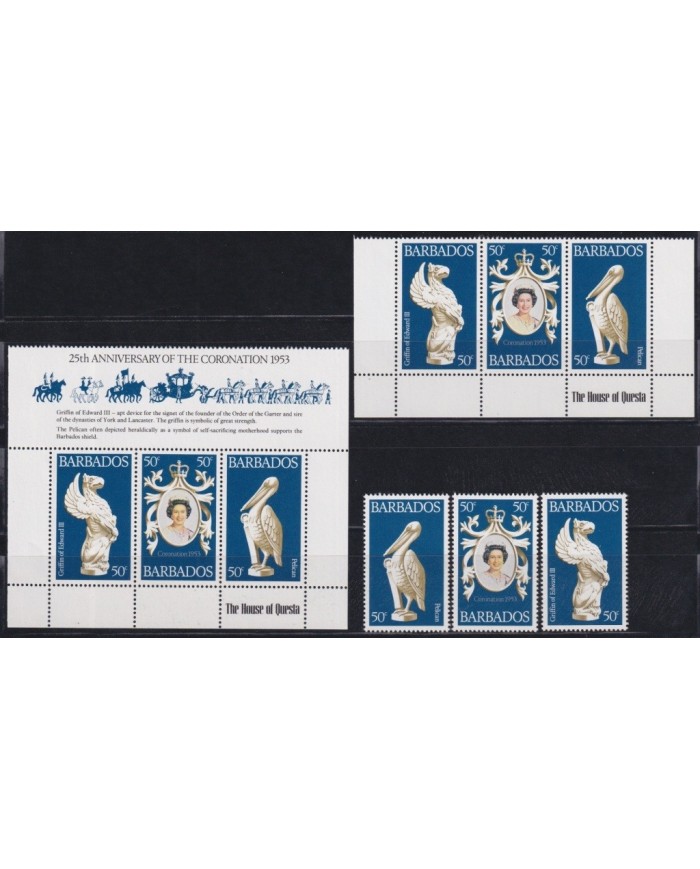F-EX21004 BARBADOS MNH 1978 25th CORONATION QUEEN ELIZABETH SILVER JUBILEE.
