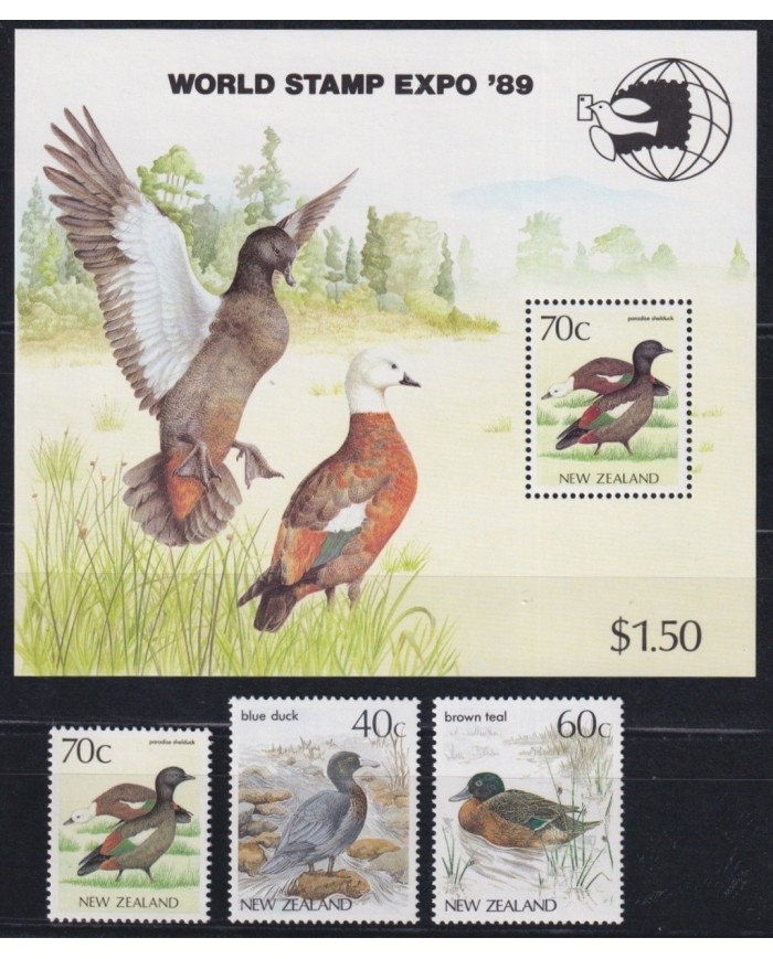 F-EX21172 NEW ZEALAND MNH 1988 AVES PAJAROS BIRD OISEAUX VÖGEL DUCK.