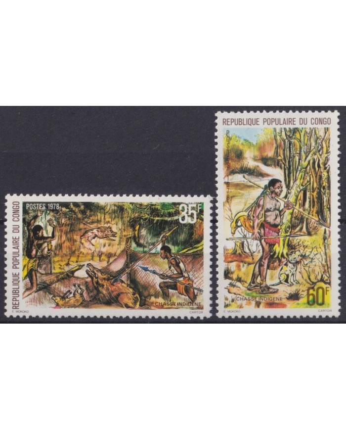 F-EX21154 CONGO MNH 1978 PALEOLITICAL HAUNTING CAVERN BIRD AVES OISEAUX