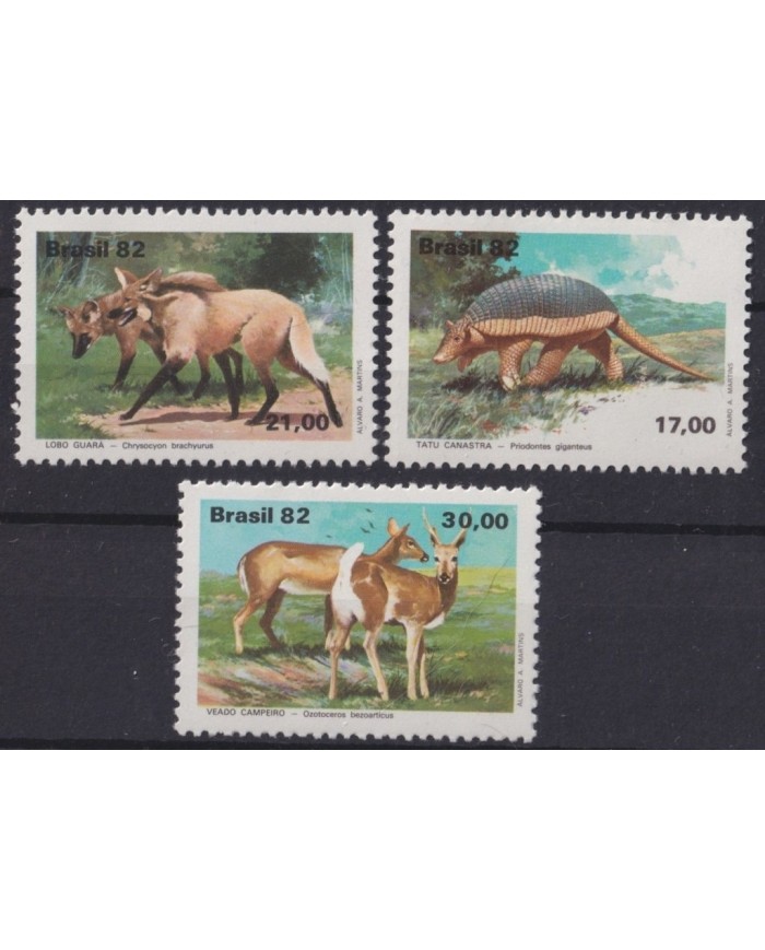F-EX21156 BRASIL BRAZIL MNH 1982 PANGOLIN VENADO LOBO WOLF