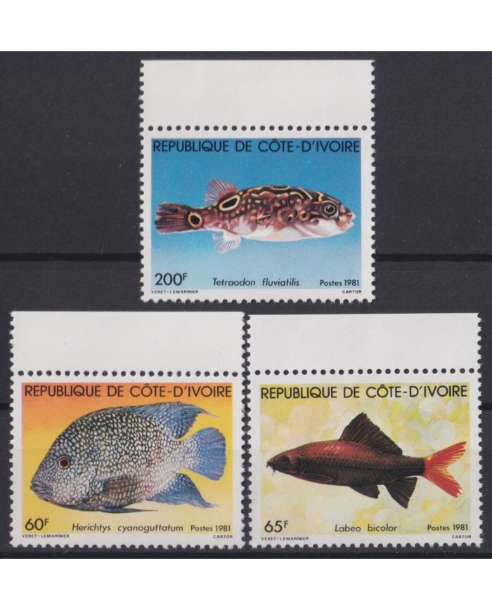 F-EX21220 IVORY COAST COTE D´IVORE 1981 MNH SEA MARINE WILDLIFE FISH PECES.