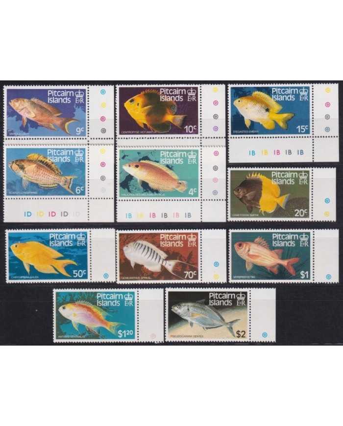 F-EX21243 PITCAIRN MNH 1984 SEA MARINE WILDLIFE FISH CORAL. NOT COMPLETE.