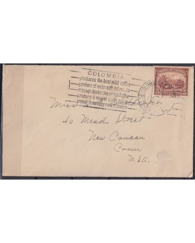 F-EX21414 COLOMBIA 1933 FIRST VOYAGE SANTA LUCIA SHIP GRACE LINE.