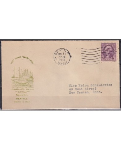 F-EX21416 US SEATTLE 1933 FIRST VOYAGE SANTA LUCIA SHIP GRACE LINE.