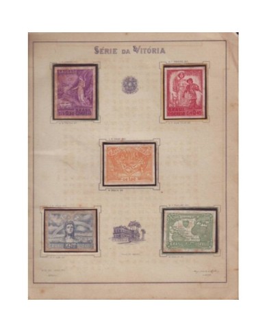 E4574 BRAZIL IMPERFORATED PROOF VICTORY SET 1945