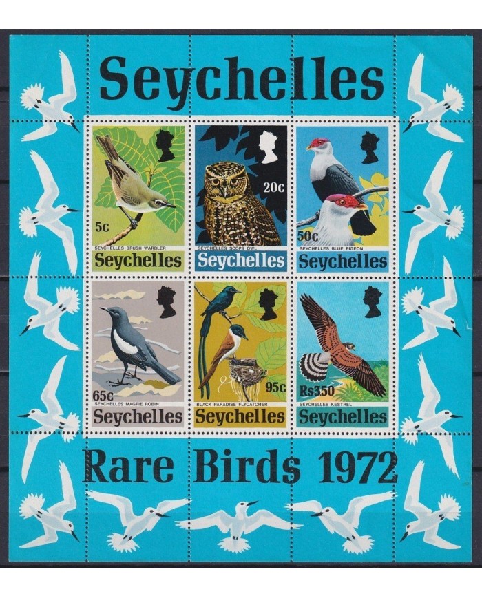 F-EX20039 SEYCHELLES MNH 1972 BIRD AVES PAJAROS OISEAUX VÖGEL SHEET.