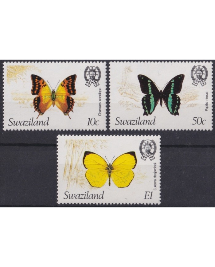 F-EX21254 SWAZILAND MNH 1982 INSECTS BUTTERFLIES MARIPOSAS PAPILLONS.